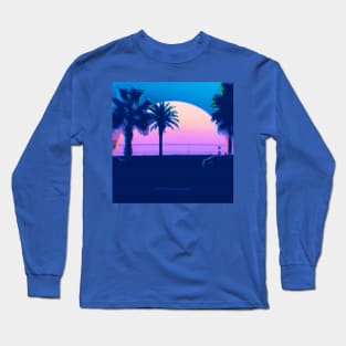 vaporwave palms sunset Long Sleeve T-Shirt